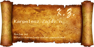 Karpelesz Zalán névjegykártya